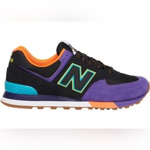 New Balance 574 Black Purple Orange Blue